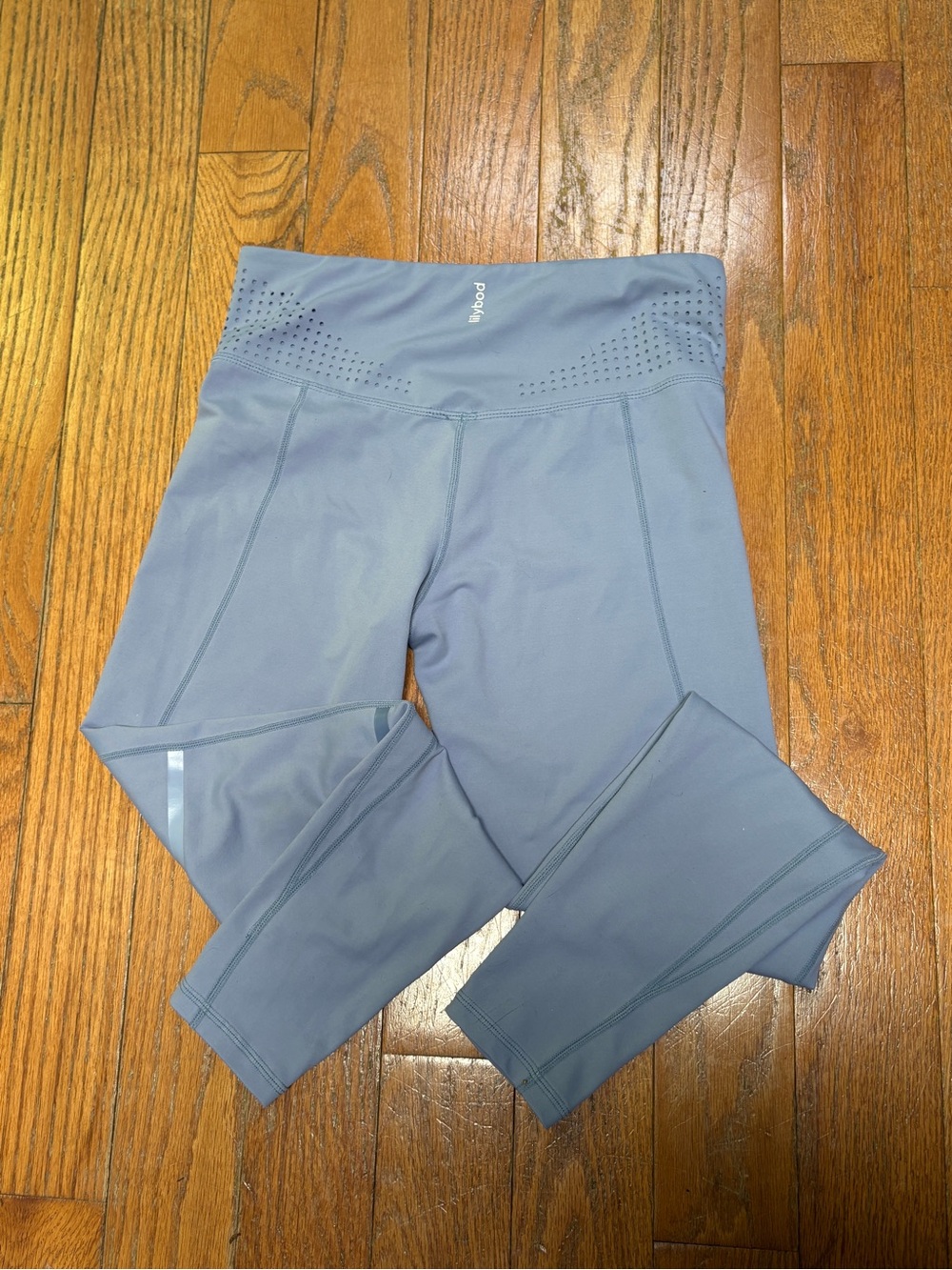 Lilybod Blue High Waisted Perforated Workout Leggings Women’s Medium